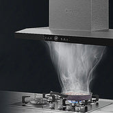 Midea 90cm Black Canopy Rangehood Gesture Control Self-Cleaning Strong Suction